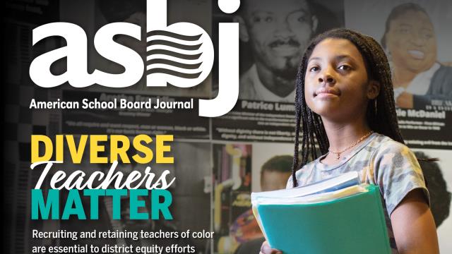 The cover image of ASBJ February 2021, which reads "diverse teachers matter" 