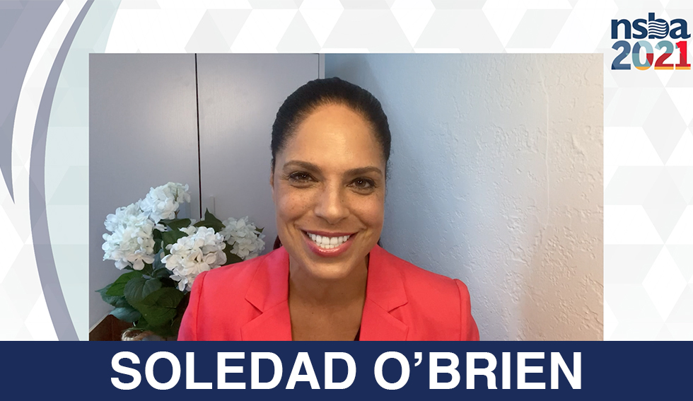 Journalist Soledad O'Brien smiles brightly at the camera. Text reads "Soledad O'Brien"