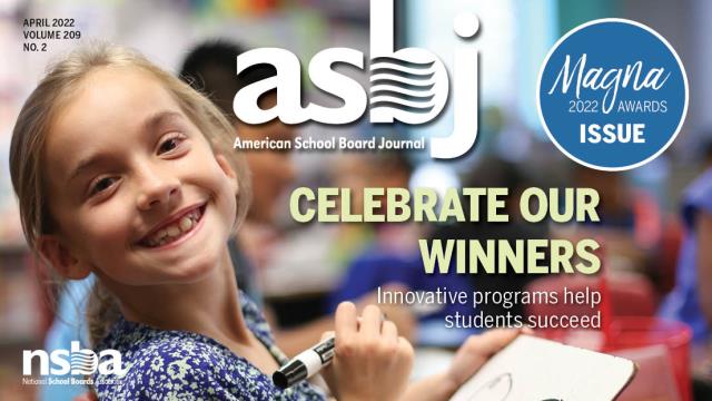 Smiling girl on the cover of April's ASBJ