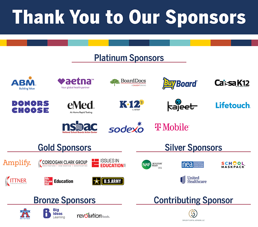 the words "thank you to our sponsors" and company logos