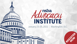 a drawing of the capitol building and the text "nsba advocacy institute"
