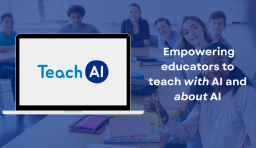 TeachAI logo with words, "Empowering educators to teach with and about AI."